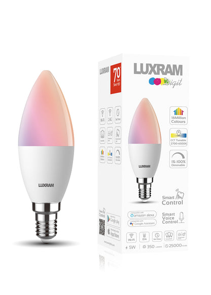 SMART LED SES E14 RGB Candle Bulb