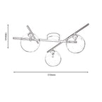 Darlow 3 Light Semi Flush in Black With Clear Glass Globes. 5x G9 (Oaks 3144/3 SF)