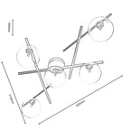 Darlow 5 Light Semi Flush in Black With Clear Glass Globes. 5x G9 (Oaks 3144/5 SF)