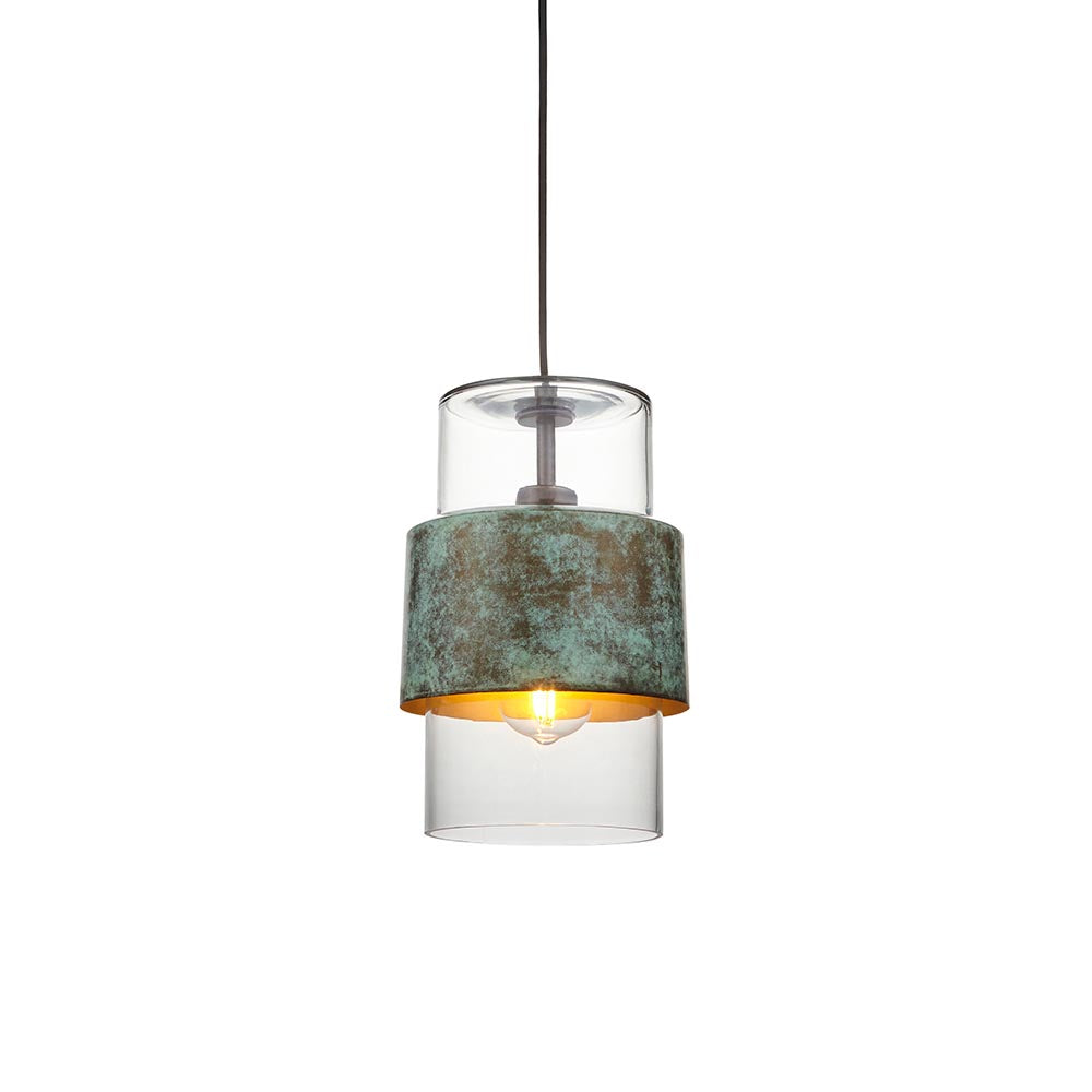 Metal and Glass Vintage Akari Industrial Style Pendant Light, 1x E27