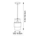 Metal and Glass Vintage Akari Industrial Style Pendant Light, 1x E27