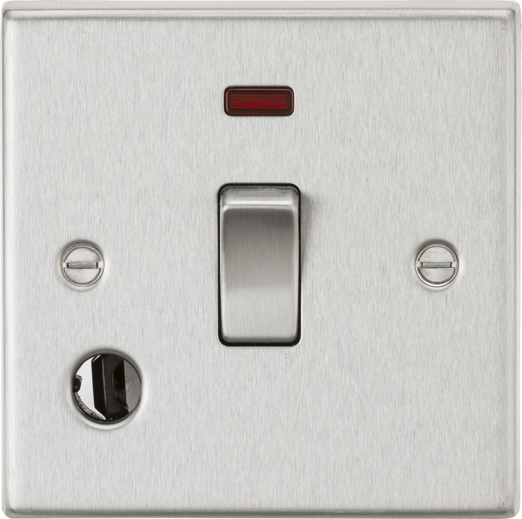 Squared Edge 20A 1G DP Switch with Neon & Flex Outlet