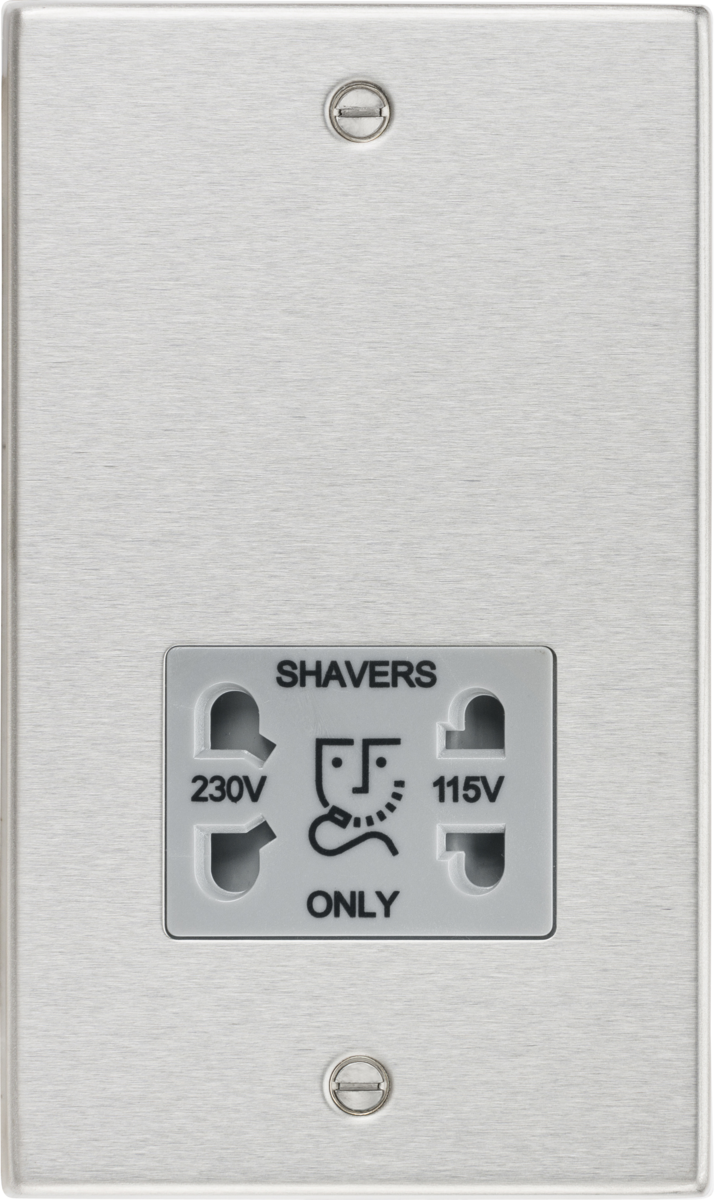 Squared Edge 115/230V Dual Voltage Shaver Socket