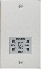 Squared Edge 115/230V Dual Voltage Shaver Socket
