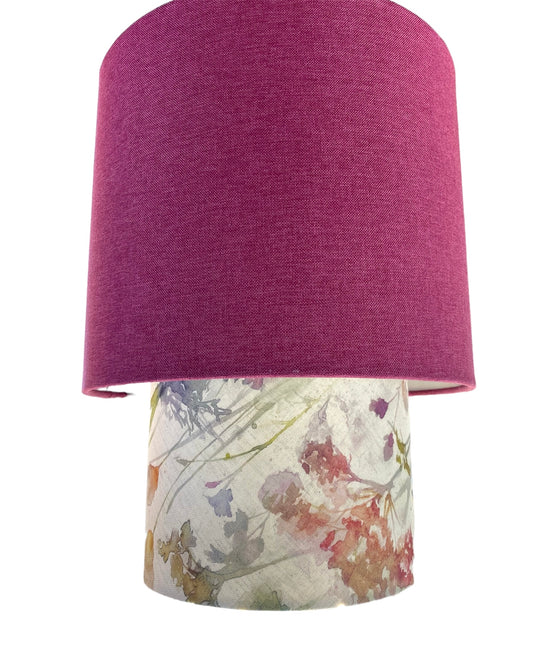 Hand Crafted Tiered Drum Ceiling Lampshade - pink meadow