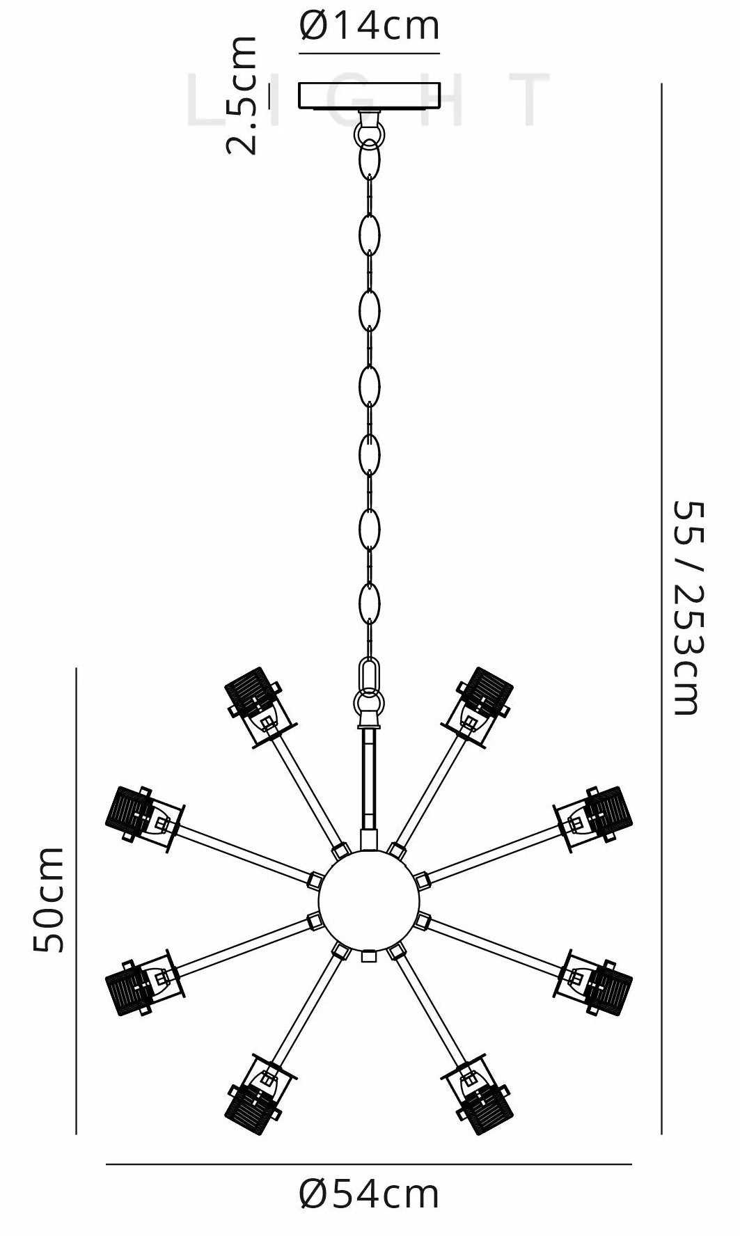 Fontaine Large Sputnik Pendant, 14 Light E14 With 15cm Round White & Grey Marble Effect Glass Shade. Satin Nickel or Satin Brass Satin Black Framework