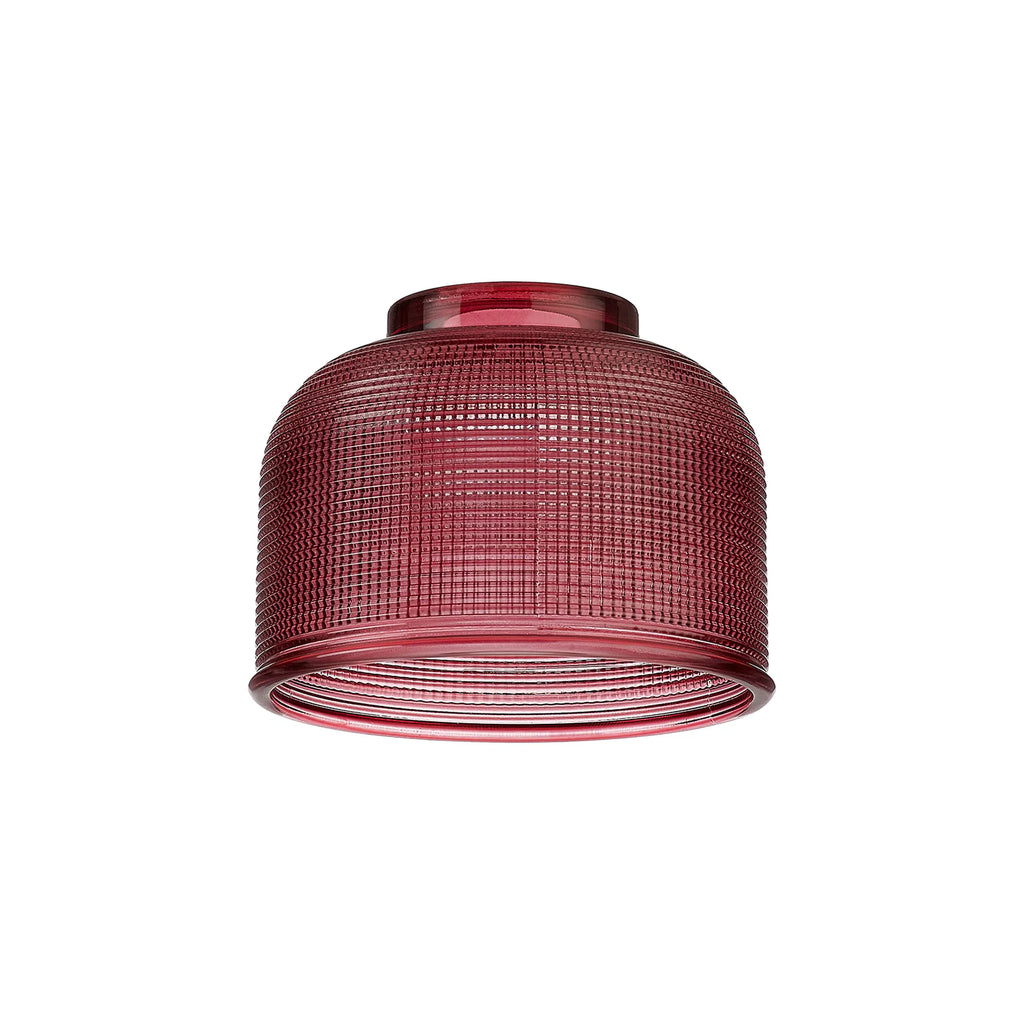 Sledmere 14.5x11cm Prismatic Dome Glass Shade With Flat Edge - 10 Colours