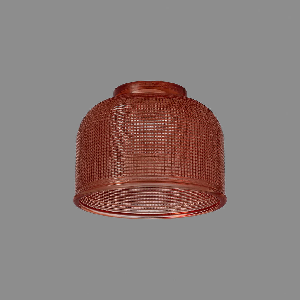 Sledmere 14.5x11cm Prismatic Dome Glass Shade With Flat Edge - 10 Colours