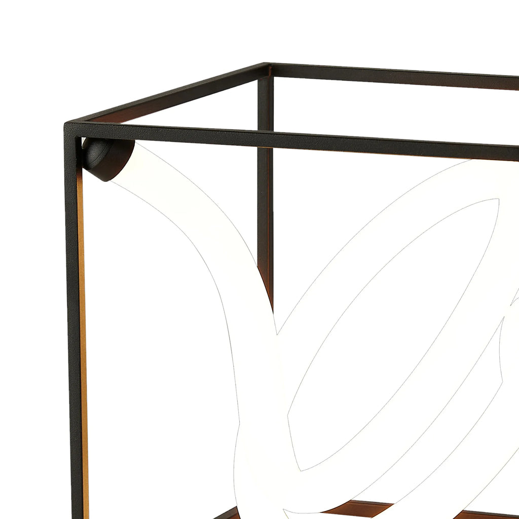 Ambrosia 20cm Table Lamp, 1 Spiral, 11W LED, Touch Dimmable, 3000K, 1100lm, Sand Black