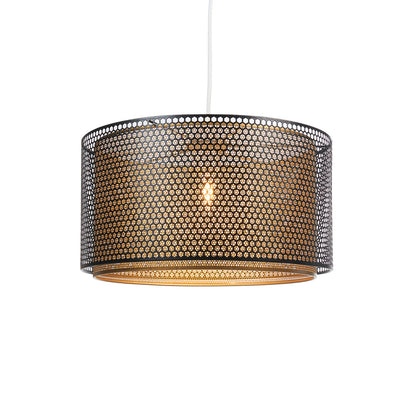 Peria Matt Black Metal With Gold Inner Layer Honeycomb Non Electric Pendant Shade