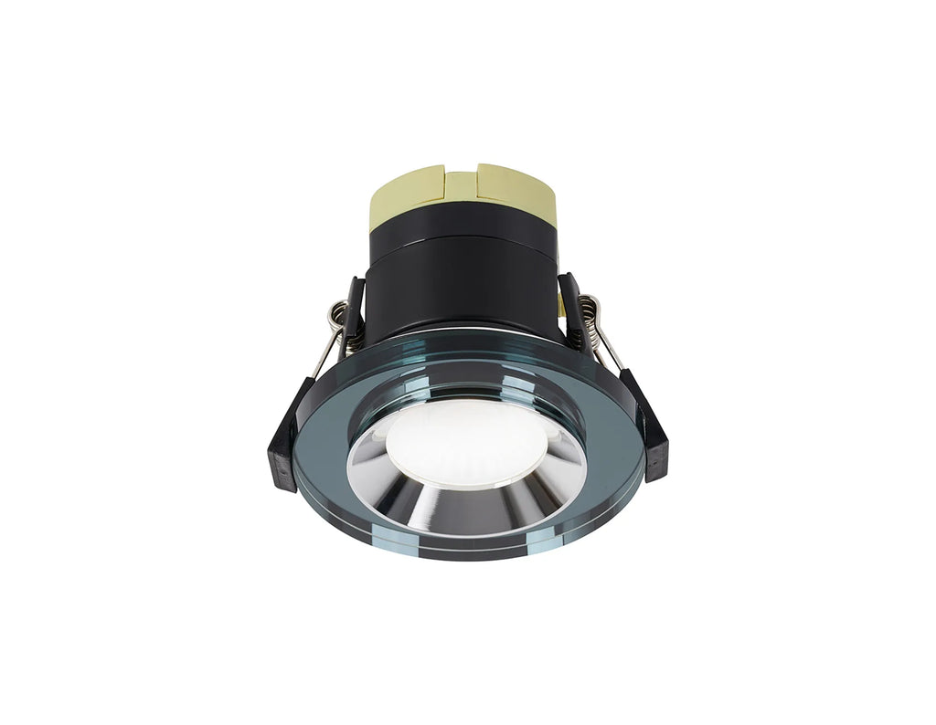 Giza Sleek Designer Colour Selectable IP65 Downlight With Shallow Crystal Circular Bezel