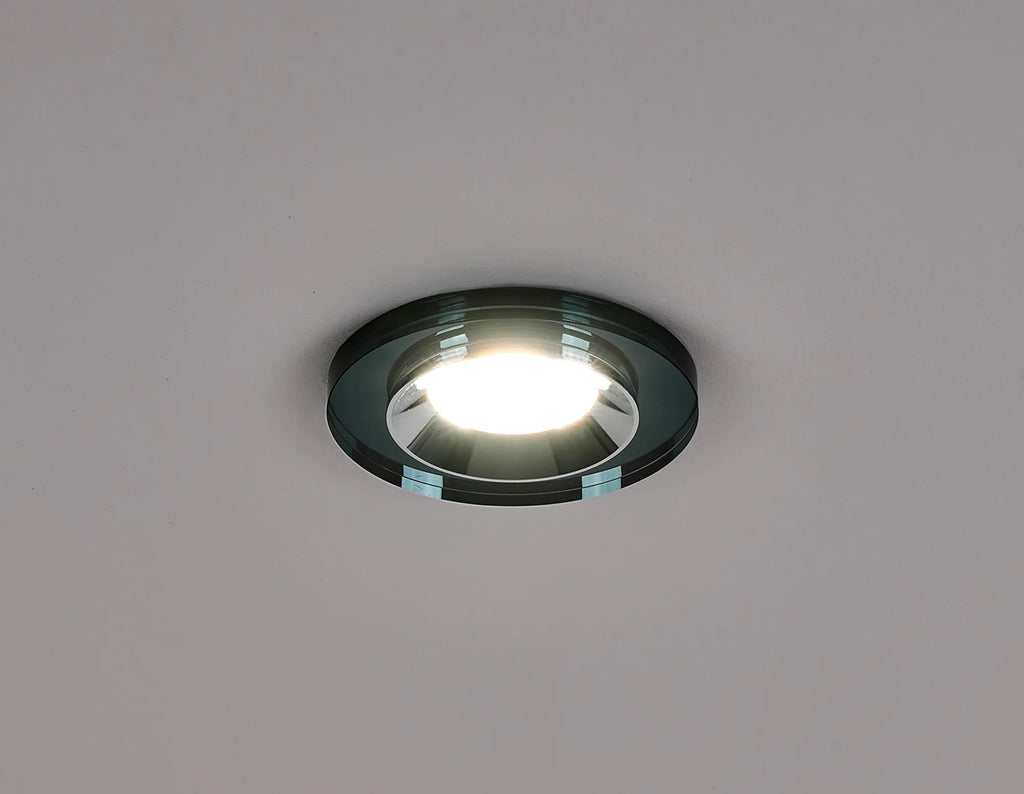 Giza Sleek Designer Colour Selectable IP65 Downlight With Shallow Crystal Circular Bezel