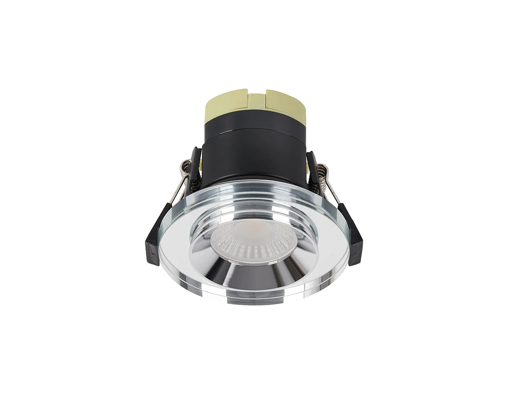 Giza Sleek Designer Colour Selectable IP65 Downlight With Shallow Crystal Circular Bezel