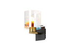 Fae Black and Brass Framed Switched Wall Light With Tubular Glass. 1x E27