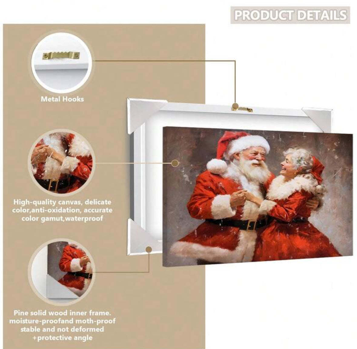 Santa and Mrs Claus Canvas mounted print