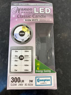 BULK BUY - Box of 5x LED Manor BC/B22 Candle Bulbs
