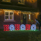 Connect Pro - 3m Outdoor HOHOHO Christmas Tinsel Silhouette, Red and White LEDs - Luminosity Designs Ltd