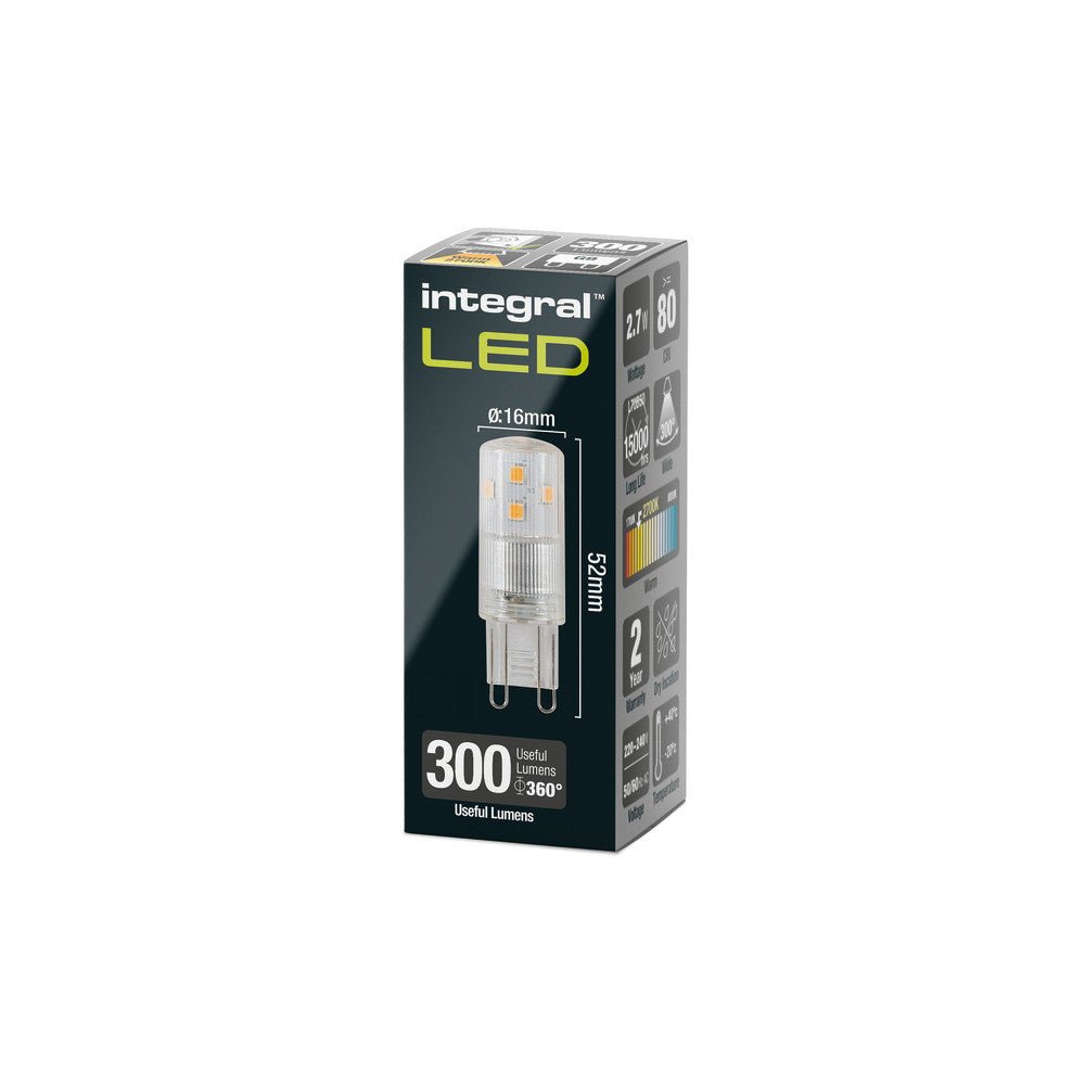 Integral LED - 3w Integral LED G9 Capsule Bulb - Luminosity Designs Ltd
