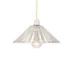 Chur Straight Ribbed Non Electric Patterned Glass Floral Shade for Ceiling Pendants