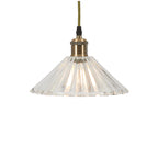 Chur Straight Ribbed Non Electric Patterned Glass Floral Shade for Ceiling Pendants