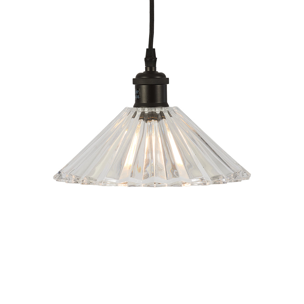 Chur Straight Ribbed Non Electric Patterned Glass Floral Shade for Ceiling Pendants