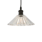 Chur Straight Ribbed Non Electric Patterned Glass Floral Shade for Ceiling Pendants