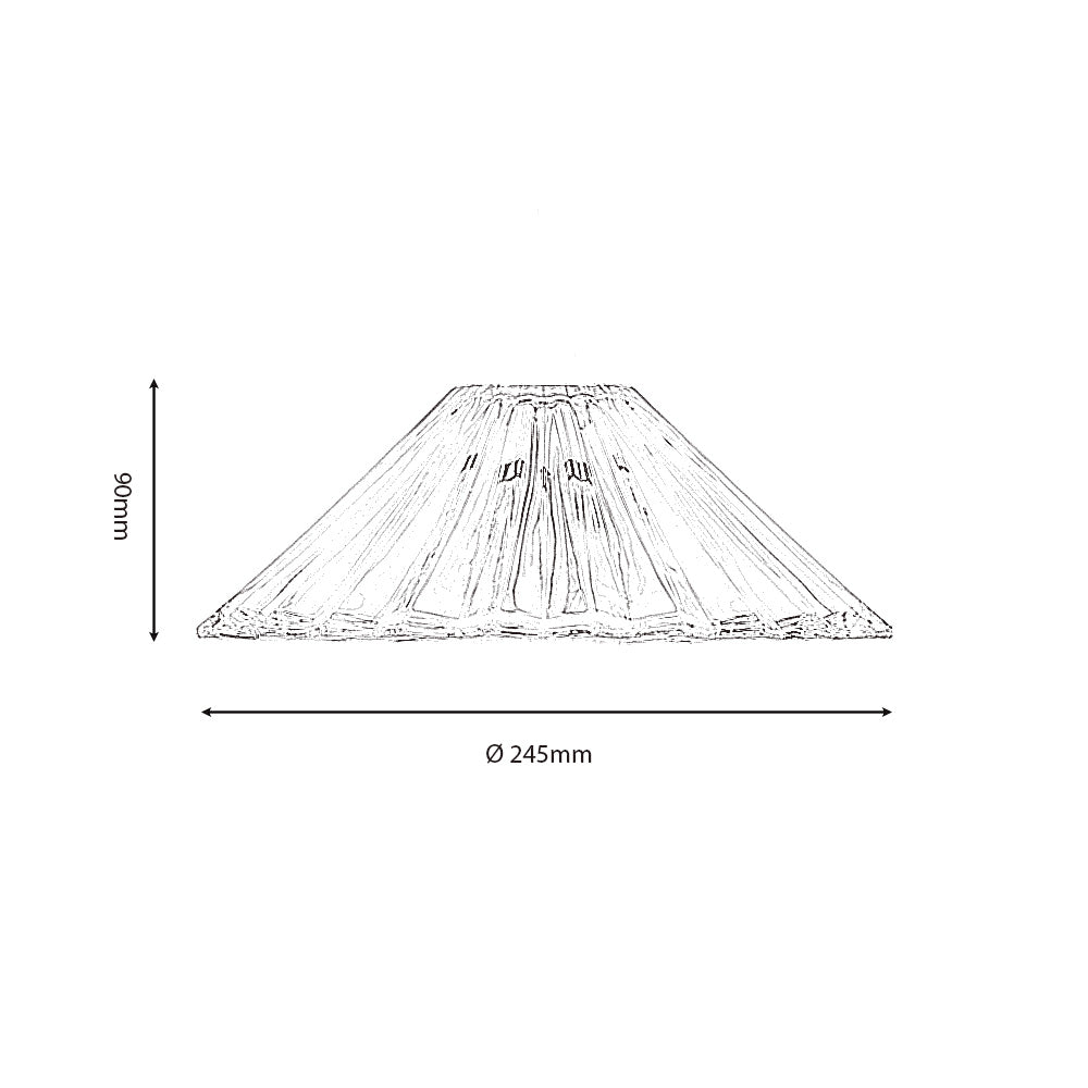 Chur Straight Ribbed Non Electric Patterned Glass Floral Shade for Ceiling Pendants