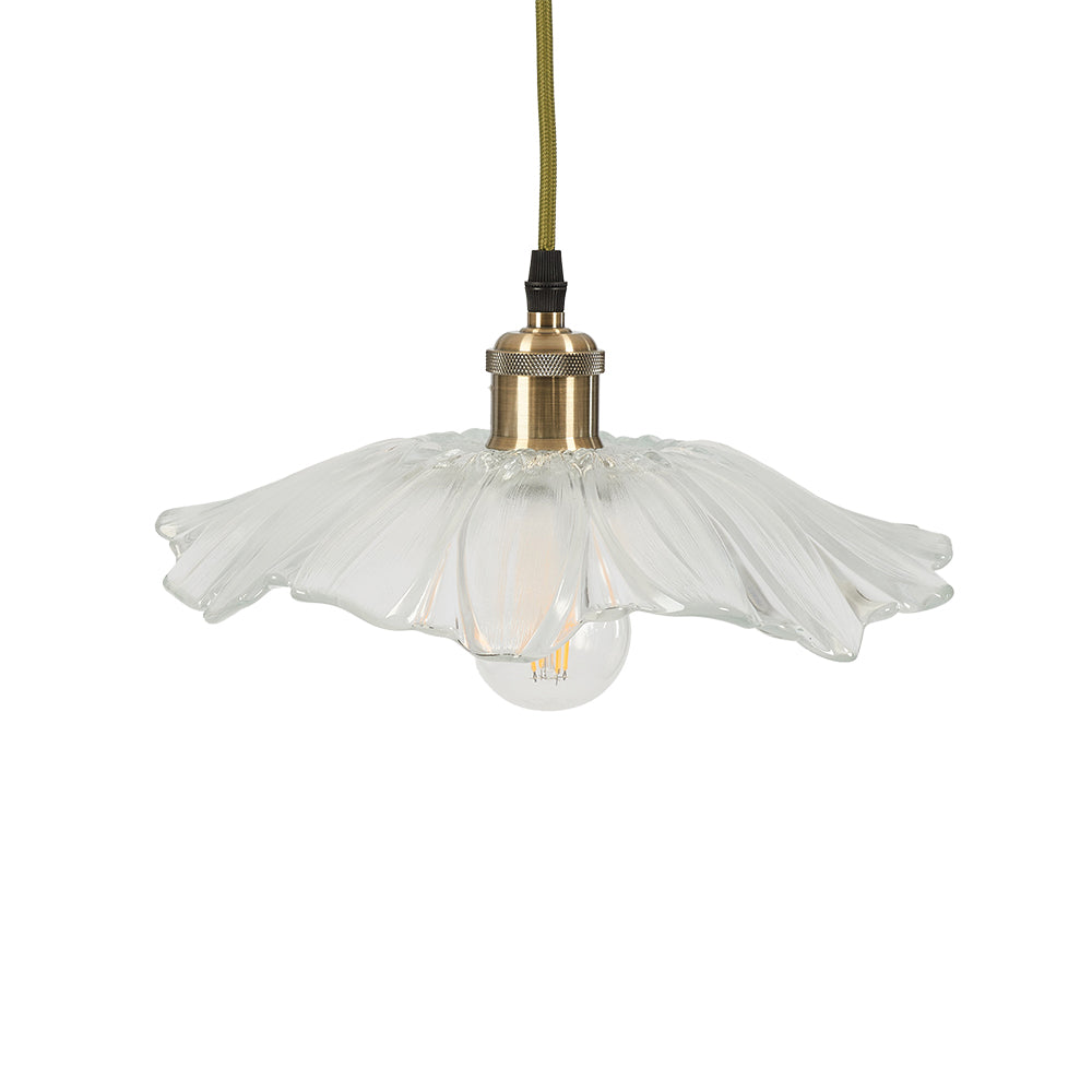 Chur Petal Non Electric Patterned Glass Floral Shade for Ceiling Pendants