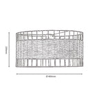 Belfort Medium Non Electric Pendant Drum Shade in Matt Black Metalwork With Rattan Detailing (Copy)