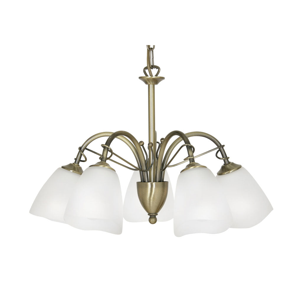 Turin 5 Light Traditional Style Ceiling Fitting Pendant or Semi Flush, 5 x E14
