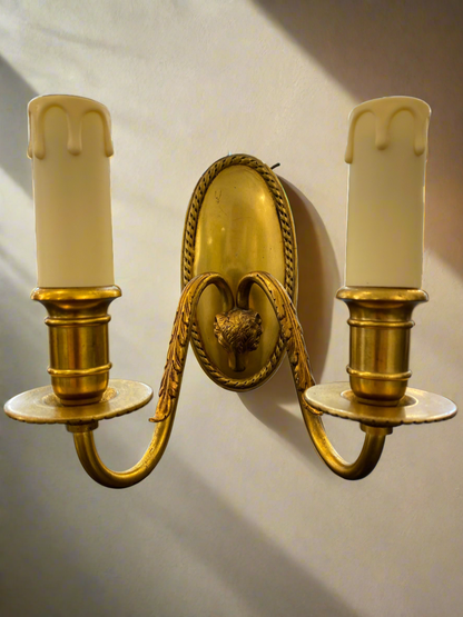 Antique Solid Brass Double Wall Light