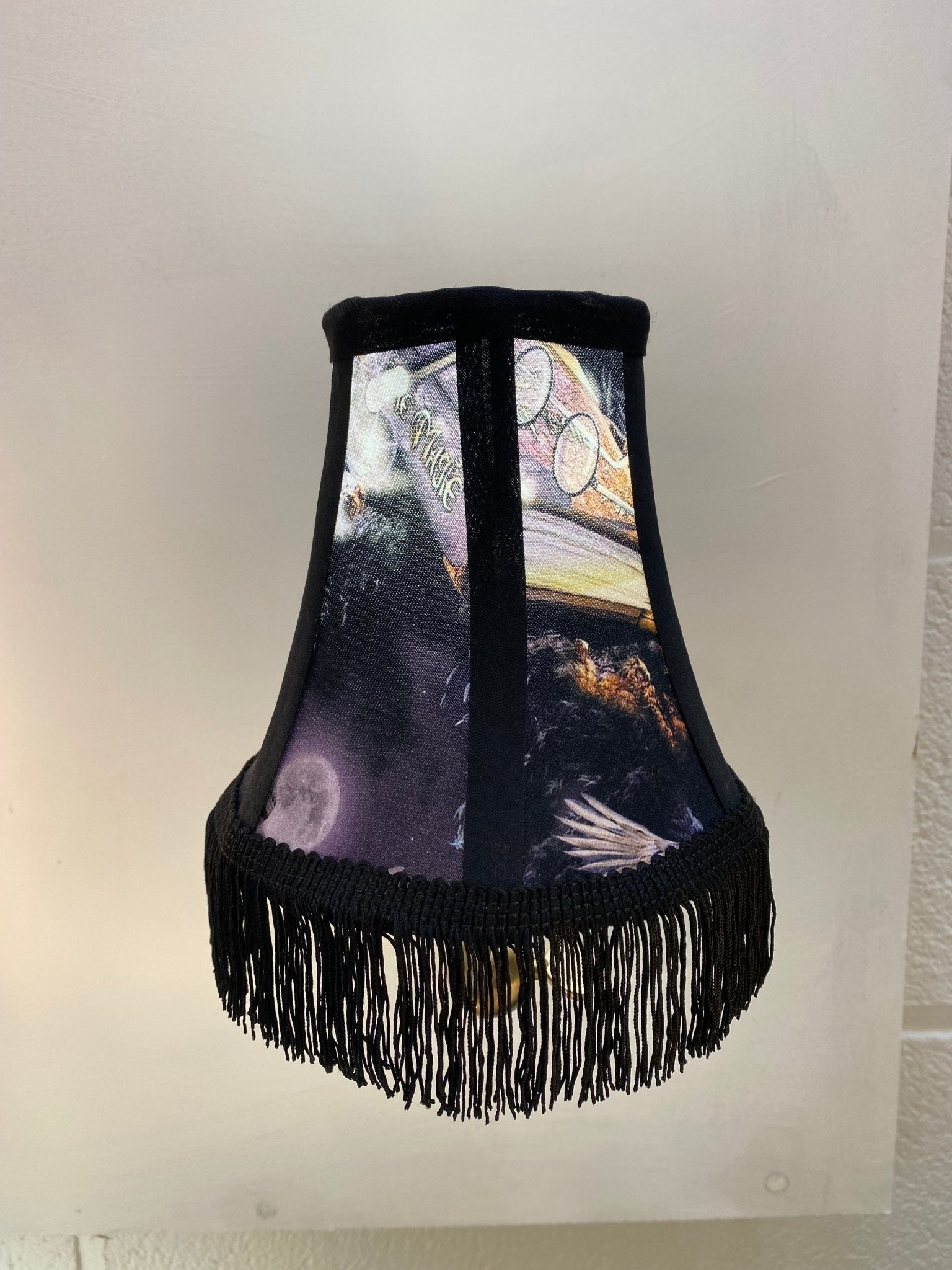 5" Handmade English Wizard themed Traditional Shaped Lamp Shade With a Candle Clip (S650) - Luminosity Designs Ltd