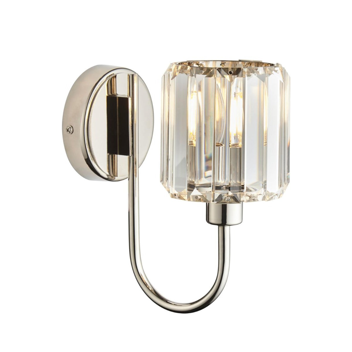 Endon Berenice Single Wall Light in Antique Brass or Chrome with Clear Glass (END/107803)