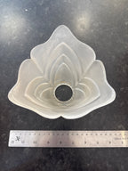 (34) Unknown Fitting - Vintage glass bell shade with ridged design for ES lampholder