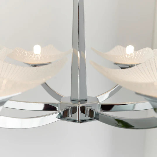 Endon Ayres Art Deco Style, 4 Light G9, Semi Flush, Polished Chrome Plate/Scavo Glass Finish (AYRES-4CH)