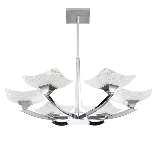 Endon Ayres Art Deco Style, 4 Light G9, Semi Flush, Polished Chrome Plate/Scavo Glass Finish (AYRES-4CH)