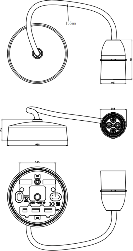 Luminosity Designs Ltd - 6” T2 BC Pendant Set - White - Luminosity Designs Ltd