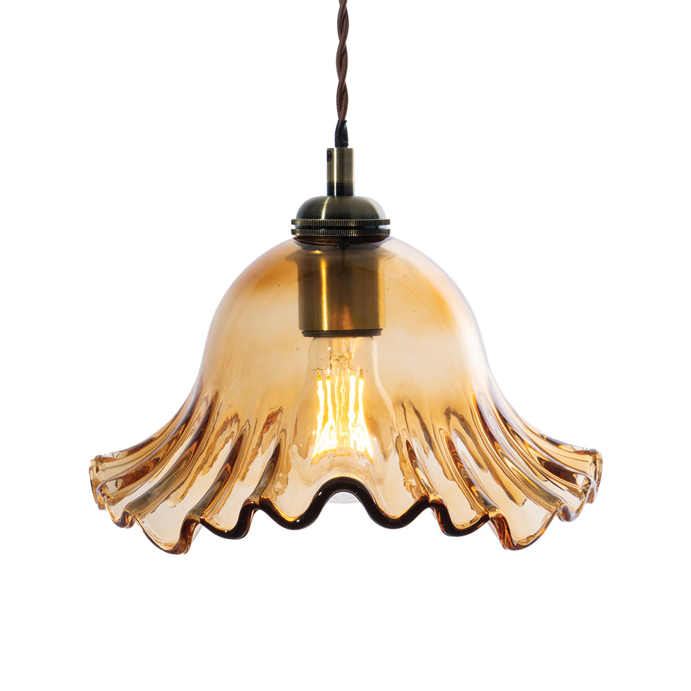 Sarina Vintage Style Glass Pendant with Twisted Flex