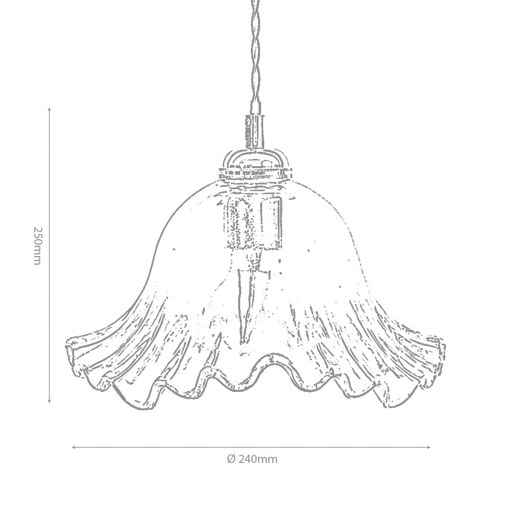 Sarina Vintage Style Glass Pendant with Twisted Flex