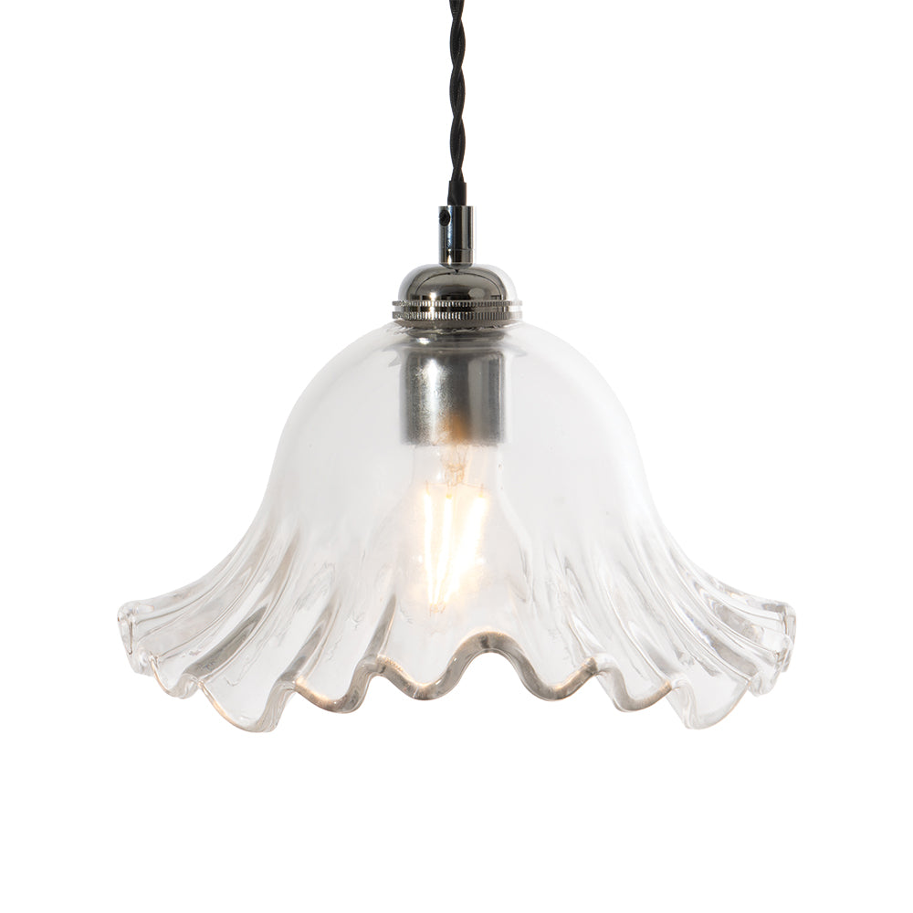 Sarina Vintage Style Glass Pendant with Twisted Flex