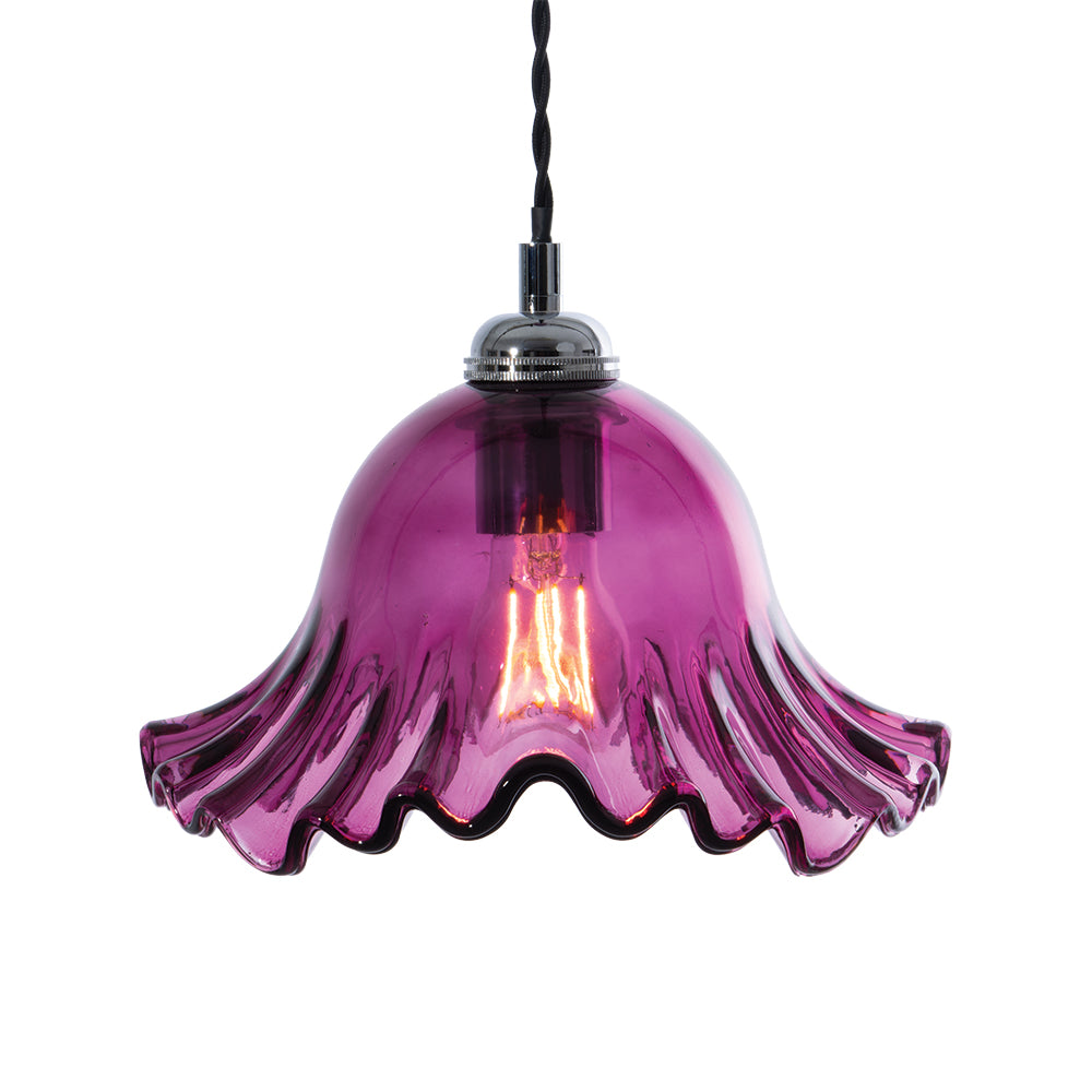 Sarina Vintage Style Glass Pendant with Twisted Flex