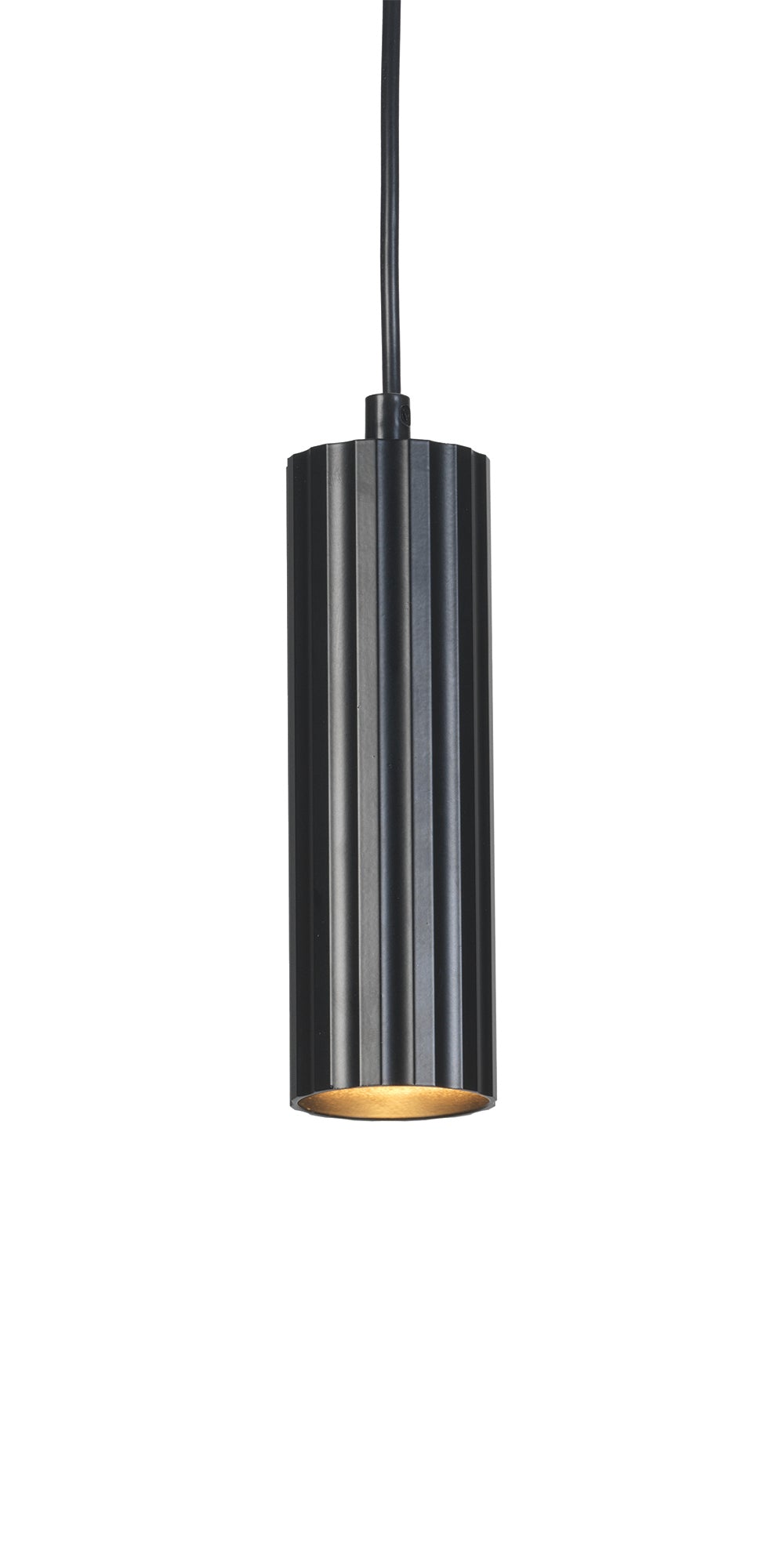 Sanson GU10 Single Pendant with Ridged Metal Casing and Matt Paint Finish