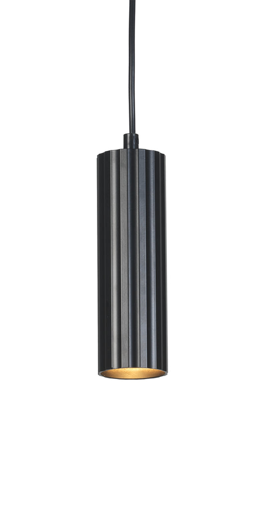 Sanson GU10 Single Pendant with Ridged Metal Casing and Matt Paint Finish