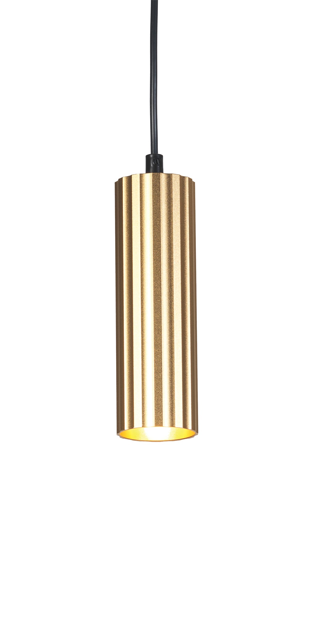 Sanson GU10 Single Pendant with Ridged Metal Casing and Matt Paint Finish