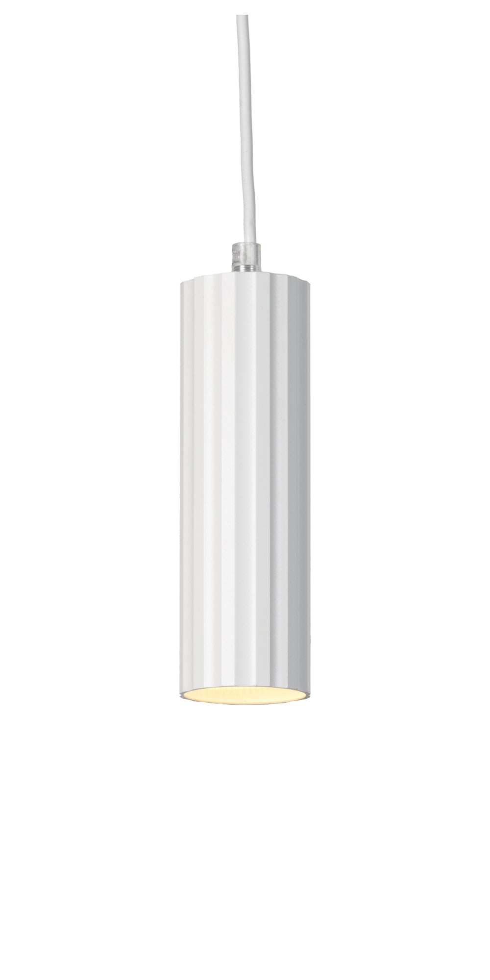 Sanson GU10 Single Pendant with Ridged Metal Casing and Matt Paint Finish