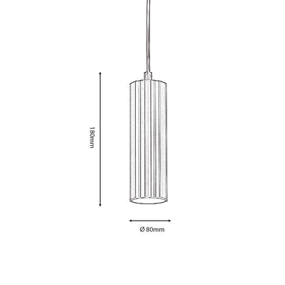 Sanson GU10 Single Pendant with Ridged Metal Casing and Matt Paint Finish