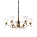 Interiors 1900 Columbia Antique Brass and Glass Finish Chandelier, 6x E14