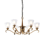 Interiors 1900 Columbia Antique Brass and Glass Finish Chandelier, 6x E14