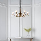 Interiors 1900 Columbia Antique Brass and Glass Finish Chandelier, 6x E14