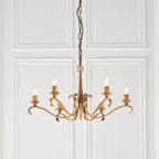 Interiors 1900 Columbia Antique Brass and Glass Finish Chandelier, 6x E14
